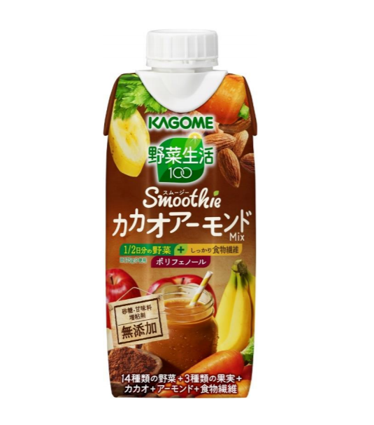 ヘルシースナッキングにも！カゴメ『野菜生活100 Smoothie』にカカオアーモンドMixが仲間入り