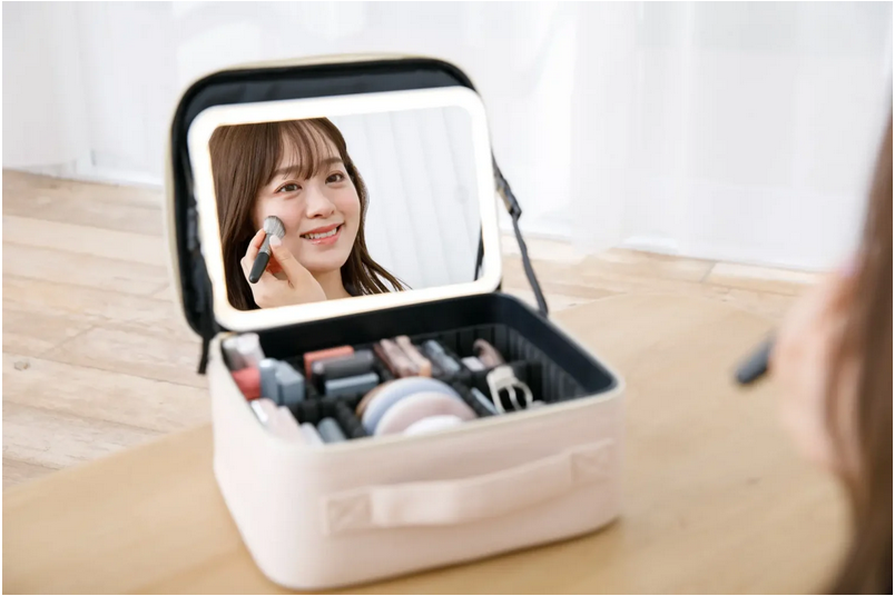 LEDミラー付きメイクボックス